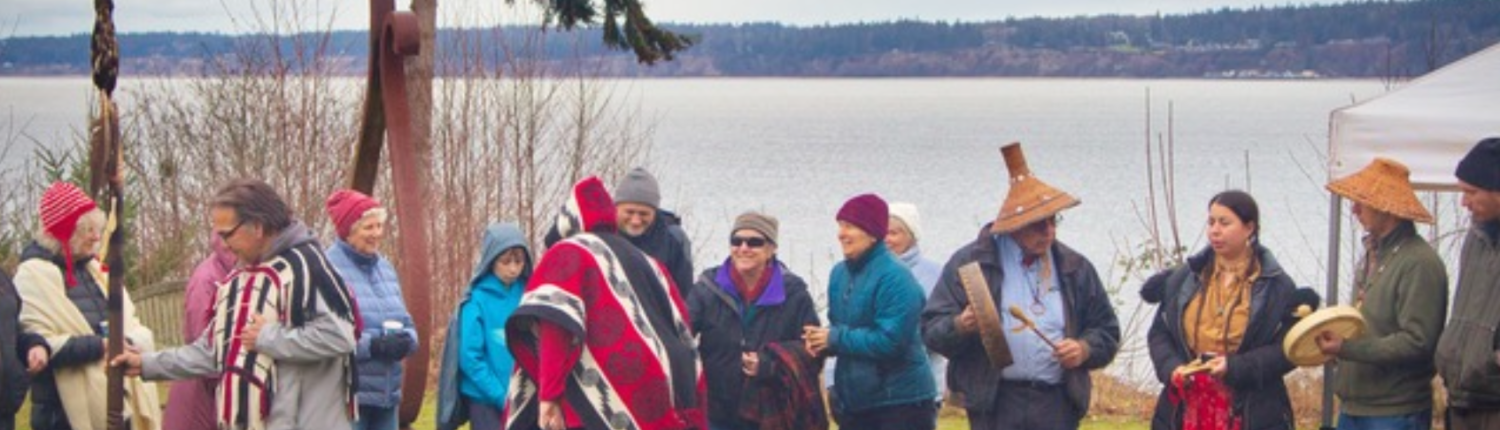 Group on water's edge